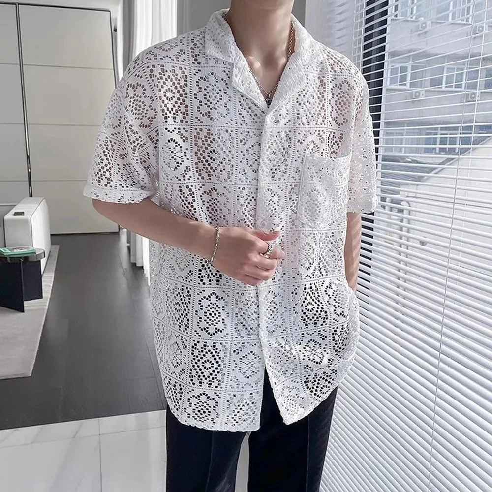 Men's Solid Color Hollow Short-Sleeved Shirt American Retro Fashion Trend Simple Casual Slim Breathable Summer New Men's Tops
Men's Solid Color Hollow Short-Sleeved Shirt American Retro Fashion Trend Simple Casual Slim Breathable Summer New Men's Tops