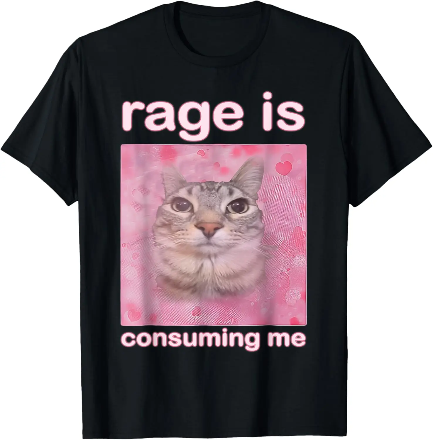 Rage Is Consuming Me Silly Staring Cat Meme T-Shirt Mens T Shirt Customizable Unisex Summer Streetwear Tops Camisas
Rage Is Consuming Me Silly Staring Cat Meme T-Shirt Mens T Shirt Customizable Unisex Summer Streetwear Tops Camisas