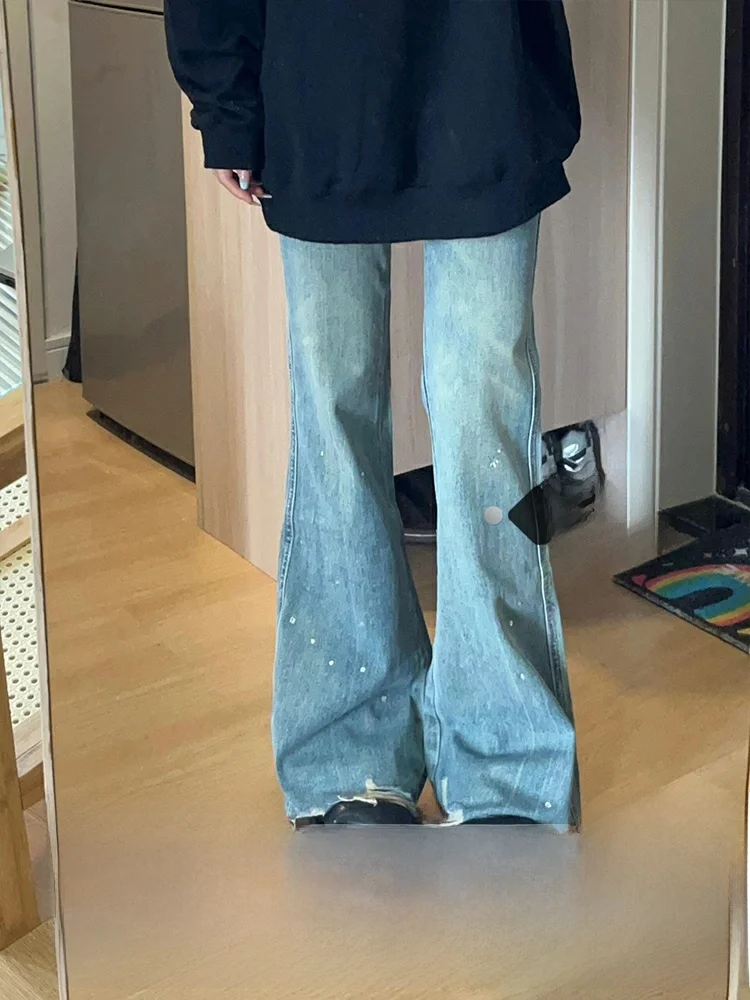 High Waist Bell Bottom Denim Jeans Women's Summer Slimming Long Trousers American Style Pure Color Zipper Fly Blue Rhinestone
High Waist Bell Bottom Denim Jeans Women's Summer Slimming Long Trousers American Style Pure Color Zipper Fly Blue Rhinestone