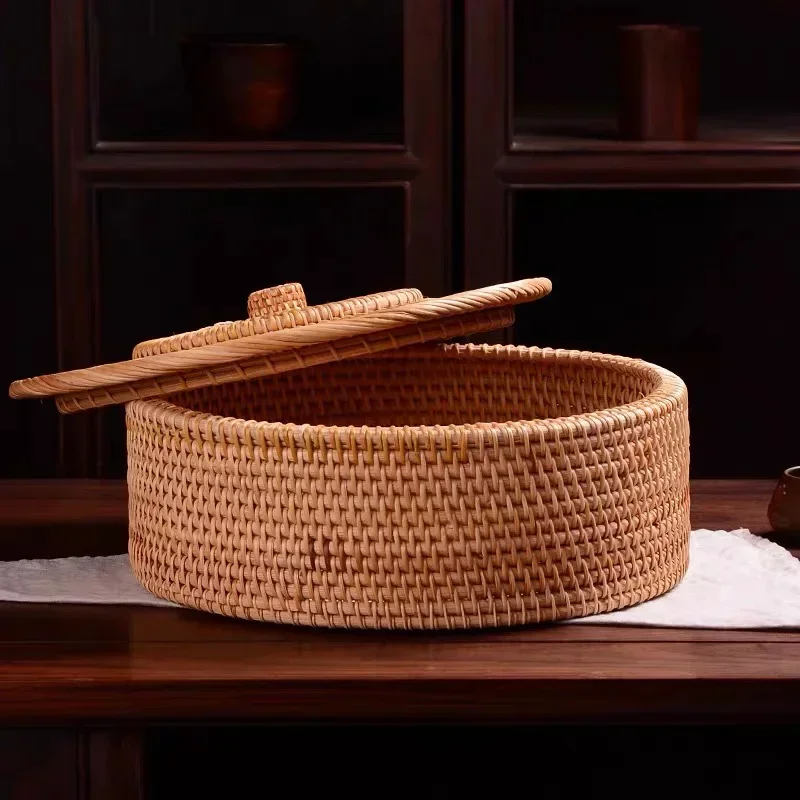 New Hand-woven Basket Primary Colours Simple Retro Rattan Storage Boxes with Lids Jewelry Tea Set Storage Boxes Household Items
New Hand-woven Basket Primary Colours Simple Retro Rattan Storage Boxes with Lids Jewelry Tea Set Storage Boxes Household Items