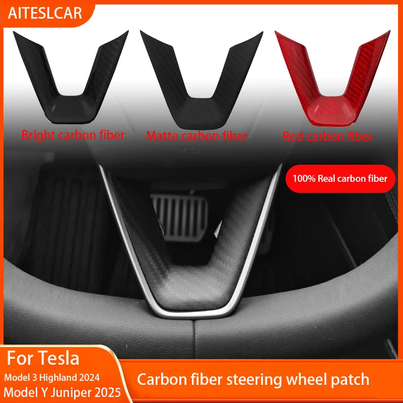 Real Carbon Fiber Steering Wheel Sticker for Tesla Model Y Juniper Model 3 Highland Toray Carbon Fiber Patch
Real Carbon Fiber Steering Wheel Sticker for Tesla Model Y Juniper Model 3 Highland Toray Carbon Fiber Patch