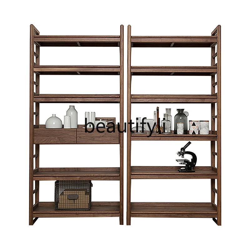 North American black walnut bookshelf floor-to-ceiling Nordic display cabinet full wall bookcase combination
North American black walnut bookshelf floor-to-ceiling Nordic display cabinet full wall bookcase combination
