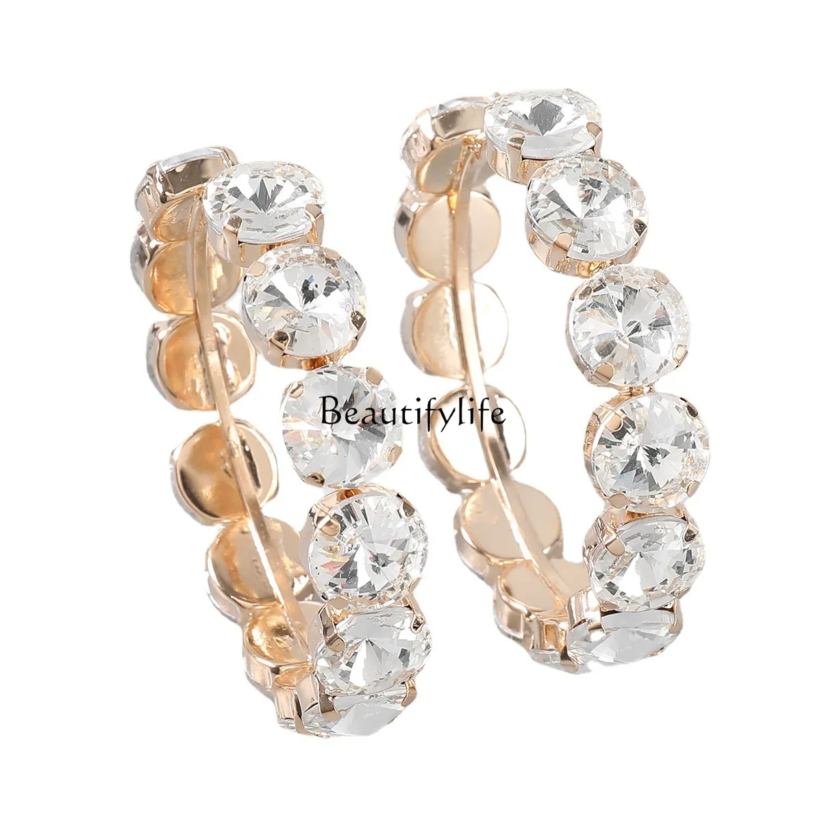 European and American fashion large earrings with diamonds and glass crystal round earrings
European and American fashion large earrings with diamonds and glass crystal round earrings