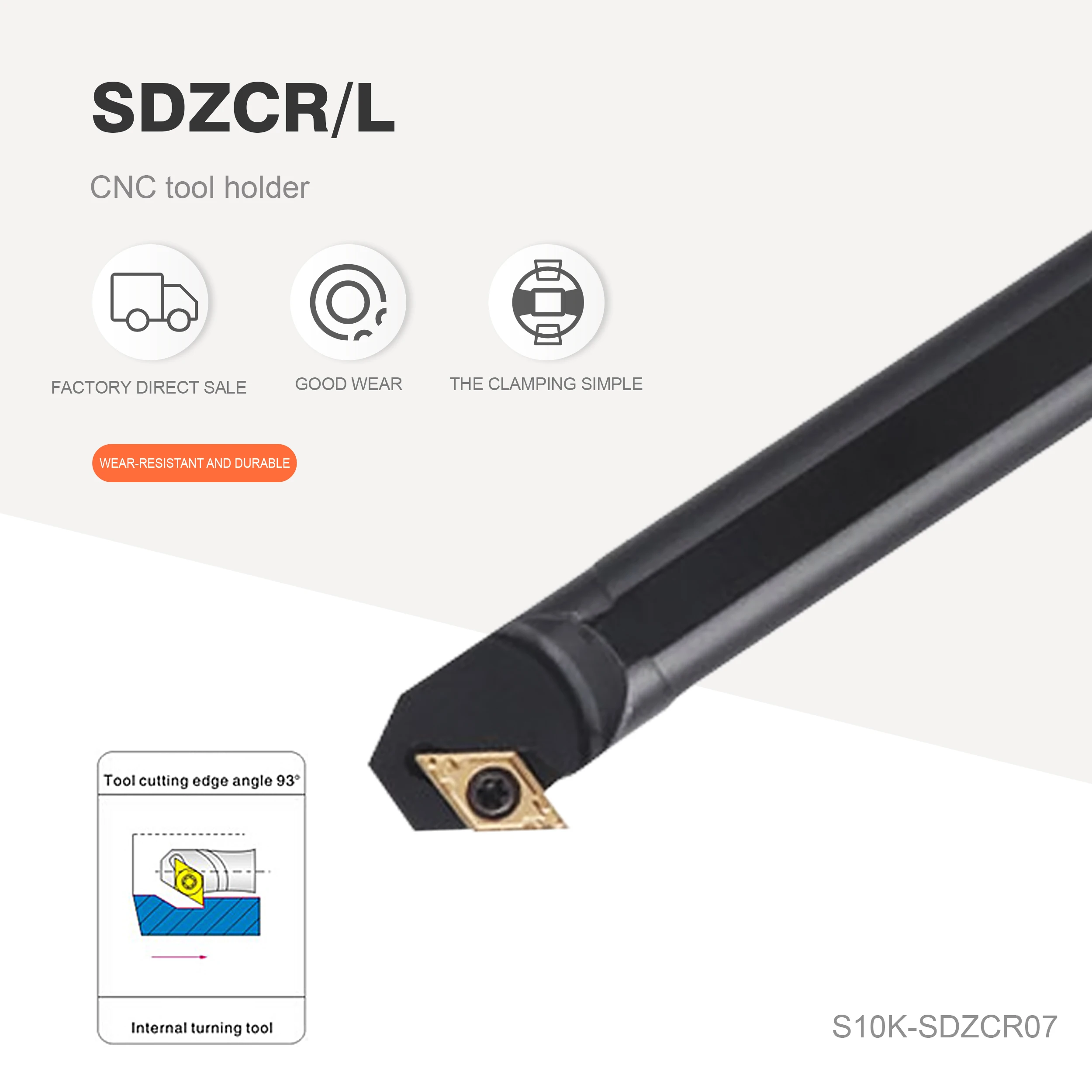 S10K-SDZCR07 S20R-SDZCR11 S25S-SDZCR Internal Turning Tool Carbide Insert DCMT07 DCMT1 Lathe Tool Set
S10K-SDZCR07 S20R-SDZCR11 S25S-SDZCR Internal Turning Tool Carbide Insert DCMT07 DCMT1 Lathe Tool Set