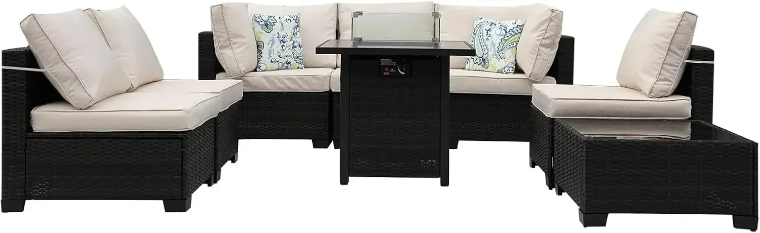 8-Piece Patio Furniture Rattan Wicker Outdoor Set Sectional Sofa, Conversation Set for Backyard, Patio, Garden, Brown/Beige
8-Piece Patio Furniture Rattan Wicker Outdoor Set Sectional Sofa, Conversation Set for Backyard, Patio, Garden, Brown/Beige