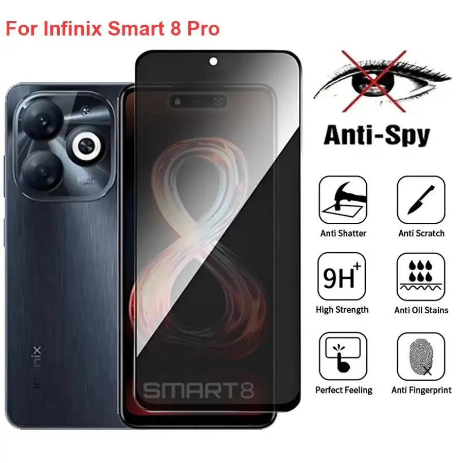 Smart 8 X6525B Anti Spy Privacy Tempered Glass Screen Protector Compatible For Infinix Smart8 Pro Phone Film
Smart 8 X6525B Anti Spy Privacy Tempered Glass Screen Protector Compatible For Infinix Smart8 Pro Phone Film