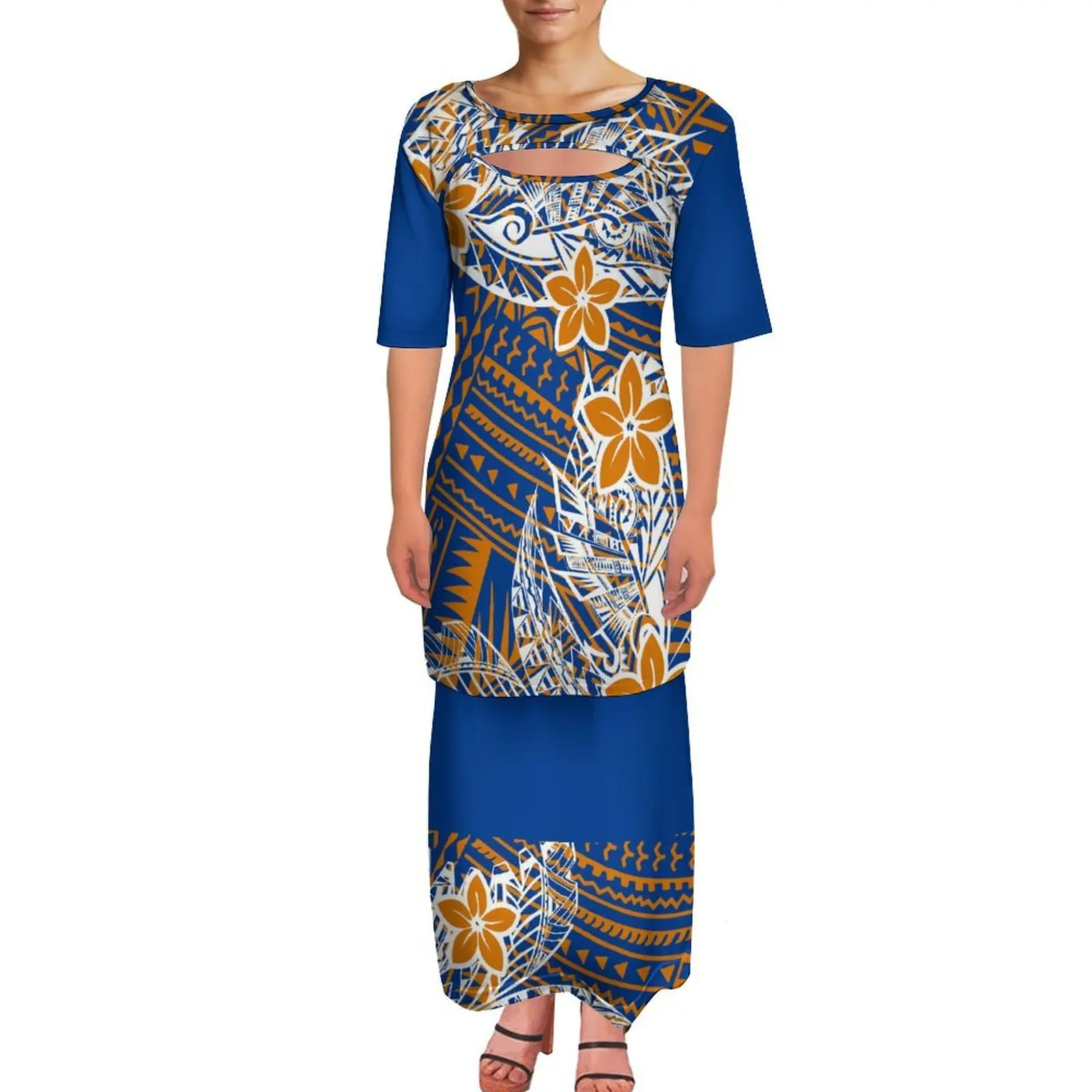 Round-Neck Open Design Polynesian Women'S Customizable Floral Print Double-Layered Set Skirt Summer Puletasi Fitted Dress
Round-Neck Open Design Polynesian Women'S Customizable Floral Print Double-Layered Set Skirt Summer Puletasi Fitted Dress