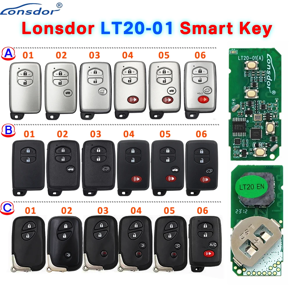 Lonsdor LT20-01 Универсальный 4D и 8A PCB Smart Remote Автомобильный ключ без ключа для Toyota Lexus работает с K518 K518ISE KH100+ KW100 BSKG
Lonsdor LT20-01 Универсальный 4D и 8A PCB Smart Remote Автомобильный ключ без ключа для Toyota Lexus работает с K518 K518ISE KH100+ KW100 BSKG