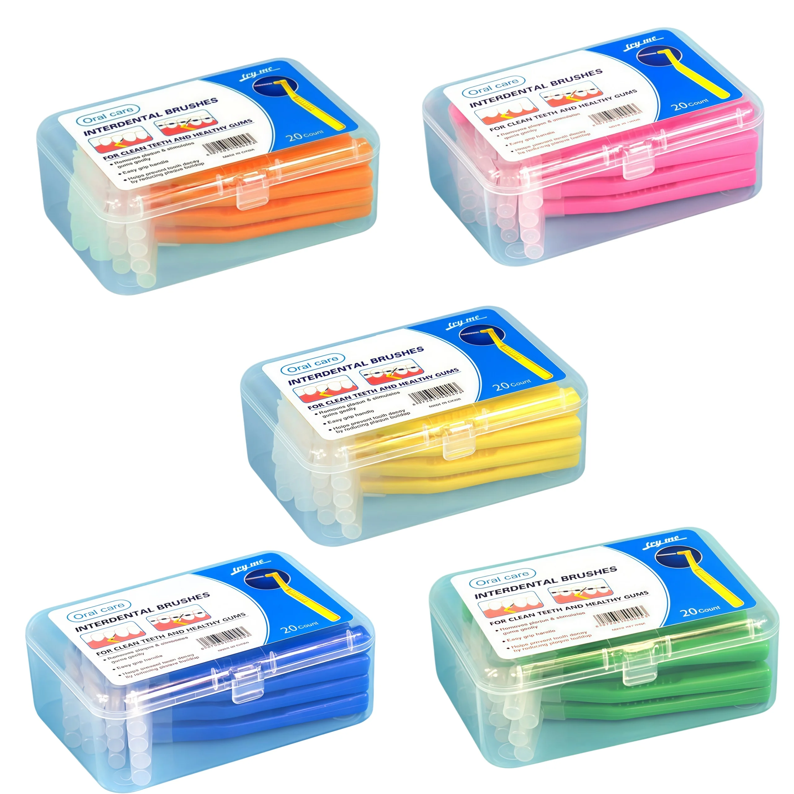 20pcs L-Shaped Interdental Brushes W/Dust Cover, Soft Ortho Bristles for Braces & Brackets, Angled Mini Brush for Teeth Gap Care
20pcs L-Shaped Interdental Brushes W/Dust Cover, Soft Ortho Bristles for Braces & Brackets, Angled Mini Brush for Teeth Gap Care