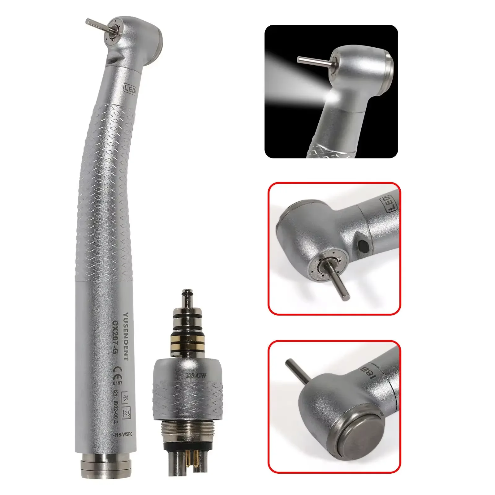COXO Dental Fiber Optic LED High Speed Turbine Three Water Spary Handpiece With Quick Coupler 6 Hole GW
COXO Dental Fiber Optic LED High Speed Turbine Three Water Spary Handpiece With Quick Coupler 6 Hole GW