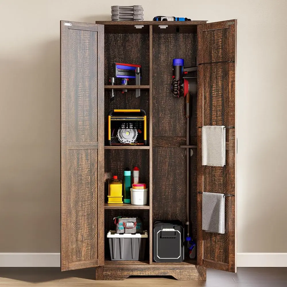 Wooden Storage Cabinet, Vacuum Cleaner Cabinet Storage Compatible with els, Utility Cabinet Stand or Brooms and Mops, Cleaning T
Wooden Storage Cabinet, Vacuum Cleaner Cabinet Storage Compatible with els, Utility Cabinet Stand or Brooms and Mops, Cleaning T