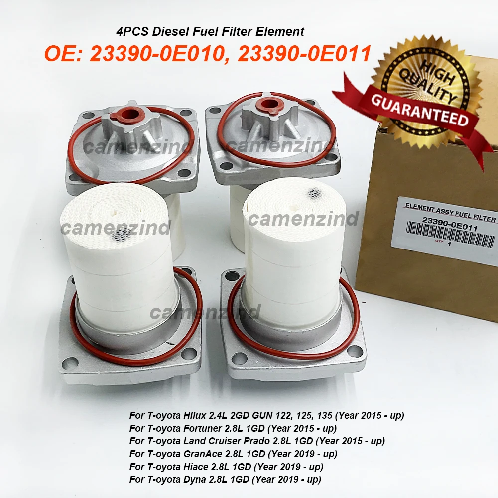 Комплект из 4 топливных фильтров (дизельных) 23390-0E010, 23390-0E011, 233900E010 для Hilux, Land Cruiser, Lexus LX (2015 г. и новее)
Комплект из 4 топливных фильтров (дизельных) 23390-0E010, 23390-0E011, 233900E010 для Hilux, Land Cruiser, Lexus LX (2015 г. и новее)