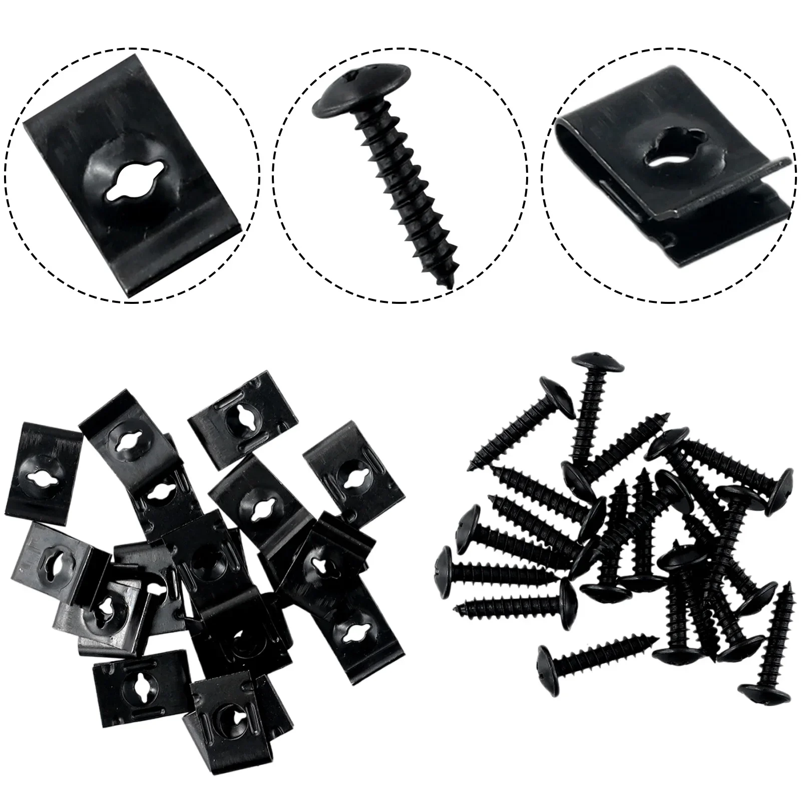 20pcs Metal U-Type Clip Screw Car Bumper Fender Trim Panel Fasteners Clips Interior Accessories For Fitting Side Skirts Black
20pcs Metal U-Type Clip Screw Car Bumper Fender Trim Panel Fasteners Clips Interior Accessories For Fitting Side Skirts Black