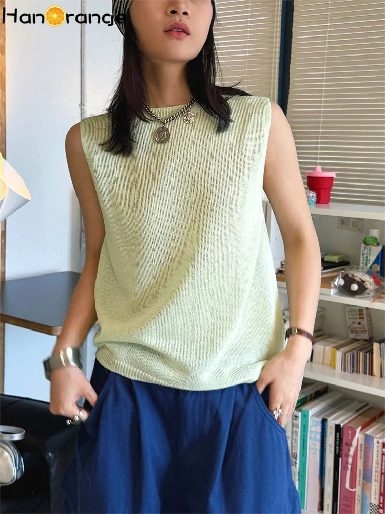 HanOrange 2026 Summer Simple Fashion O-neck Knitted Tank Women Loose Silhouette Sleeveless Top White/Light Pink/Light Green
HanOrange 2026 Summer Simple Fashion O-neck Knitted Tank Women Loose Silhouette Sleeveless Top White/Light Pink/Light Green