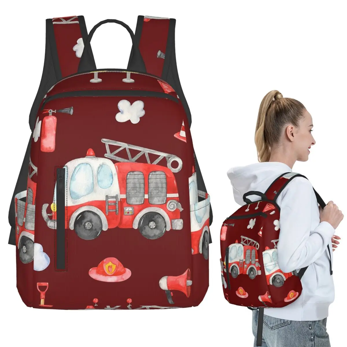Watercolor Firetruck Fire Element Pattern Backpack Student BookBag Kids School Bag Computer Shoulder Bags Men Women
Watercolor Firetruck Fire Element Pattern Backpack Student BookBag Kids School Bag Computer Shoulder Bags Men Women