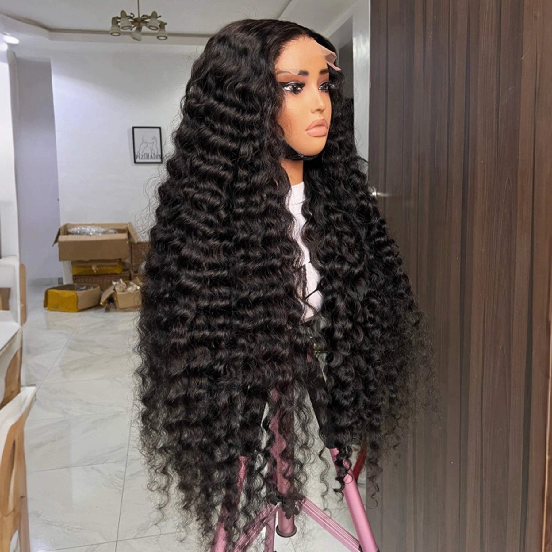 Black Color 13X4X1 HD Lace Frontal Synthetic Wig For Women Deep Wave Preplucked With Baby Hair Cosplay Daily Drag Queen Soft
Black Color 13X4X1 HD Lace Frontal Synthetic Wig For Women Deep Wave Preplucked With Baby Hair Cosplay Daily Drag Queen Soft