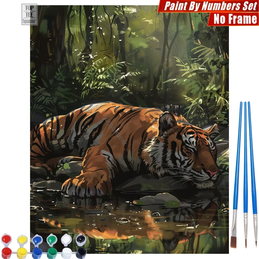 Resting Tiger Jungle Digital Oil Paint Set - Tiger Jungle Serene Relaxing Activities Thanksgiving Day Gift For Daughter
Resting Tiger Jungle Digital Oil Paint Set - Tiger Jungle Serene Relaxing Activities Thanksgiving Day Gift For Daughter