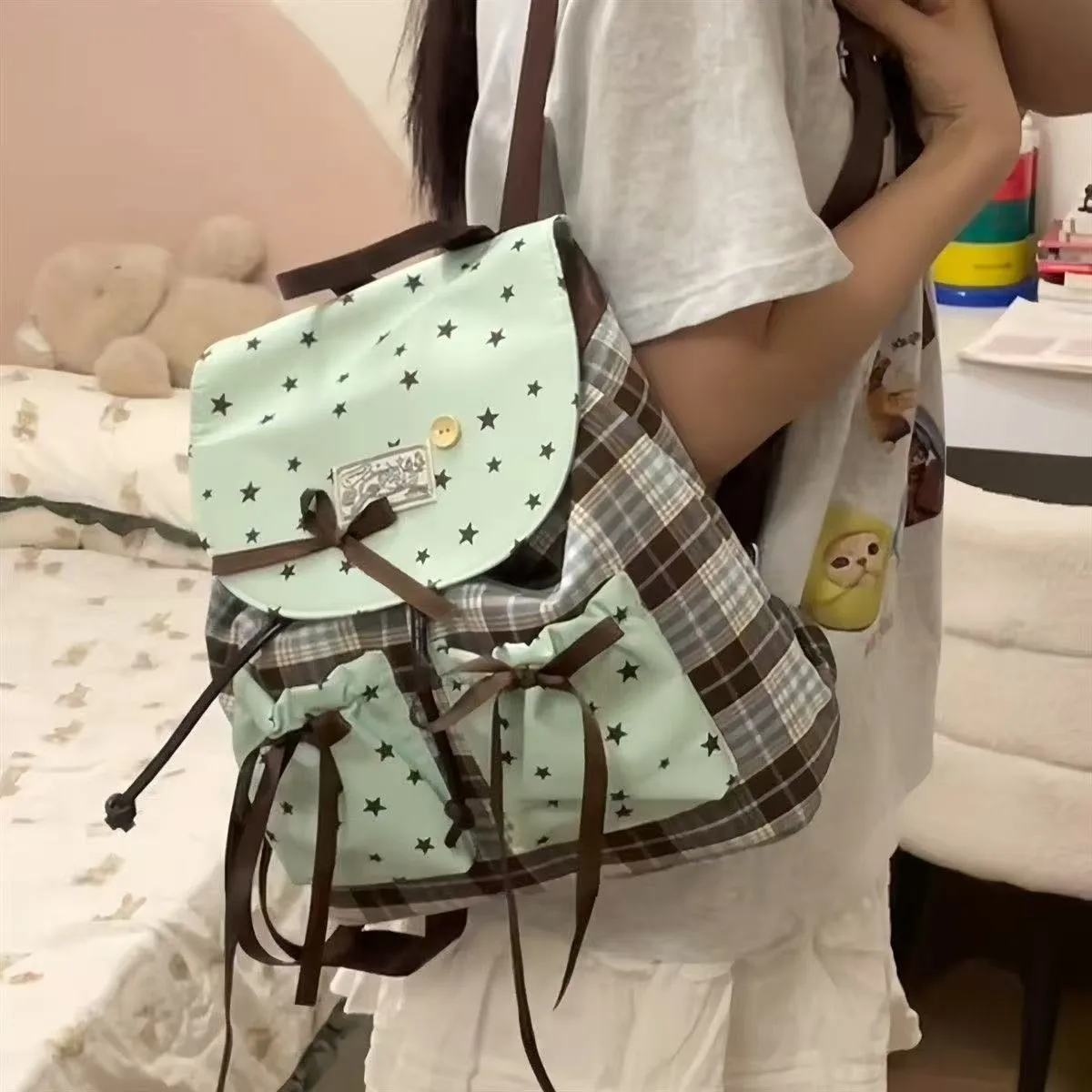 Детская двойная сумка через плечо мятно-зеленого цвета с цветочным рисунком, небольшой рюкзак с милым аксессуаром в виде банта
Детская двойная сумка через плечо мятно-зеленого цвета с цветочным рисунком, небольшой рюкзак с милым аксессуаром в виде банта