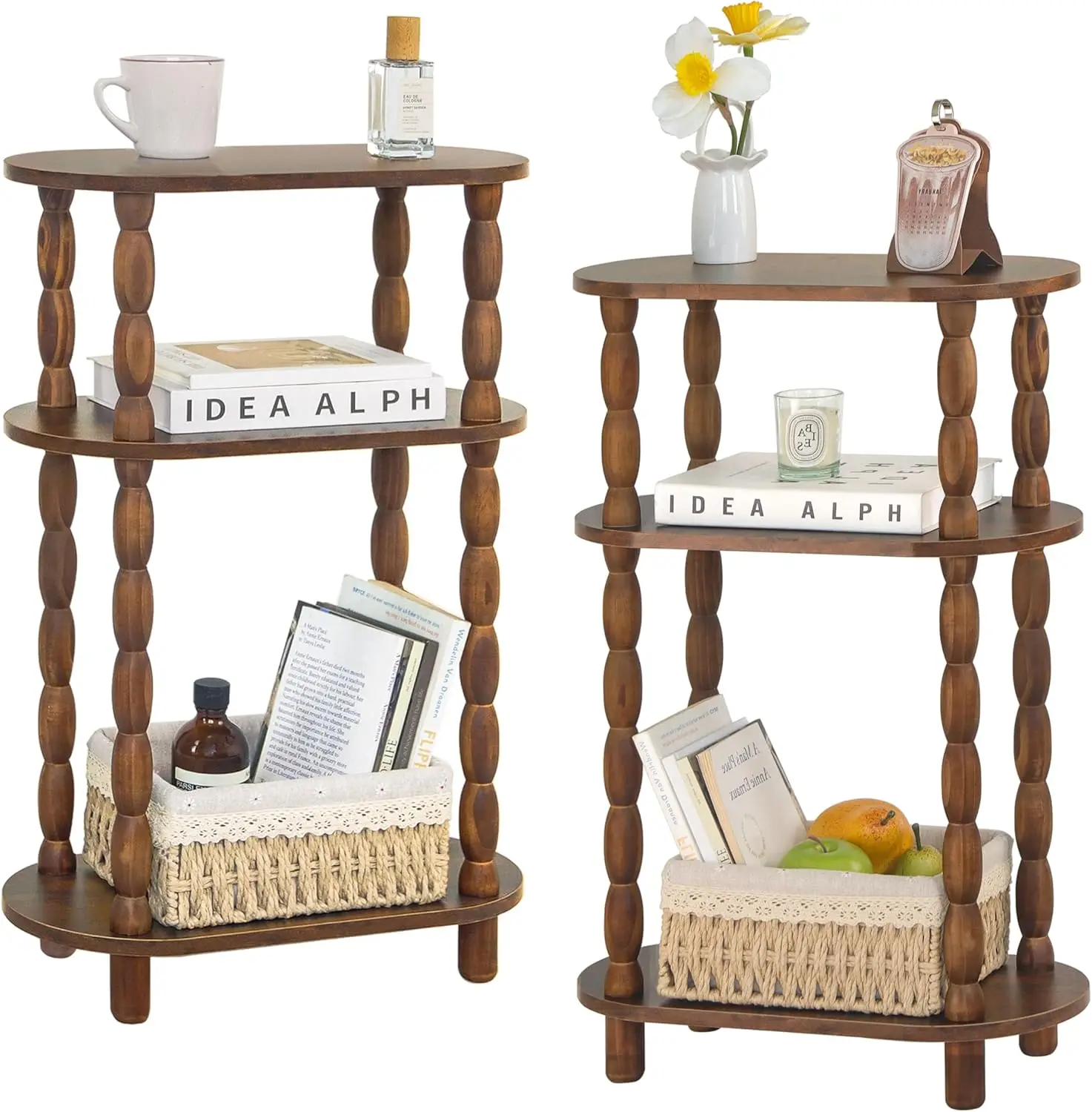Narrow Side Table Set of 2, 3-Tier End Table with Storage, Skinny Nightstand for Small Space, Living Room, Bedroom, Rustic Brown
Narrow Side Table Set of 2, 3-Tier End Table with Storage, Skinny Nightstand for Small Space, Living Room, Bedroom, Rustic Brown
