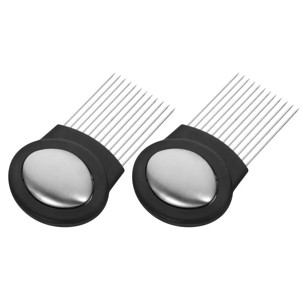 2Pcs Stainless Steel Onion Holder for Slicing Vegetable Slicer Meat Tenderizing Needles Tearfree Cooking Tool Tomato Avocado Egg
2Pcs Stainless Steel Onion Holder for Slicing Vegetable Slicer Meat Tenderizing Needles Tearfree Cooking Tool Tomato Avocado Egg