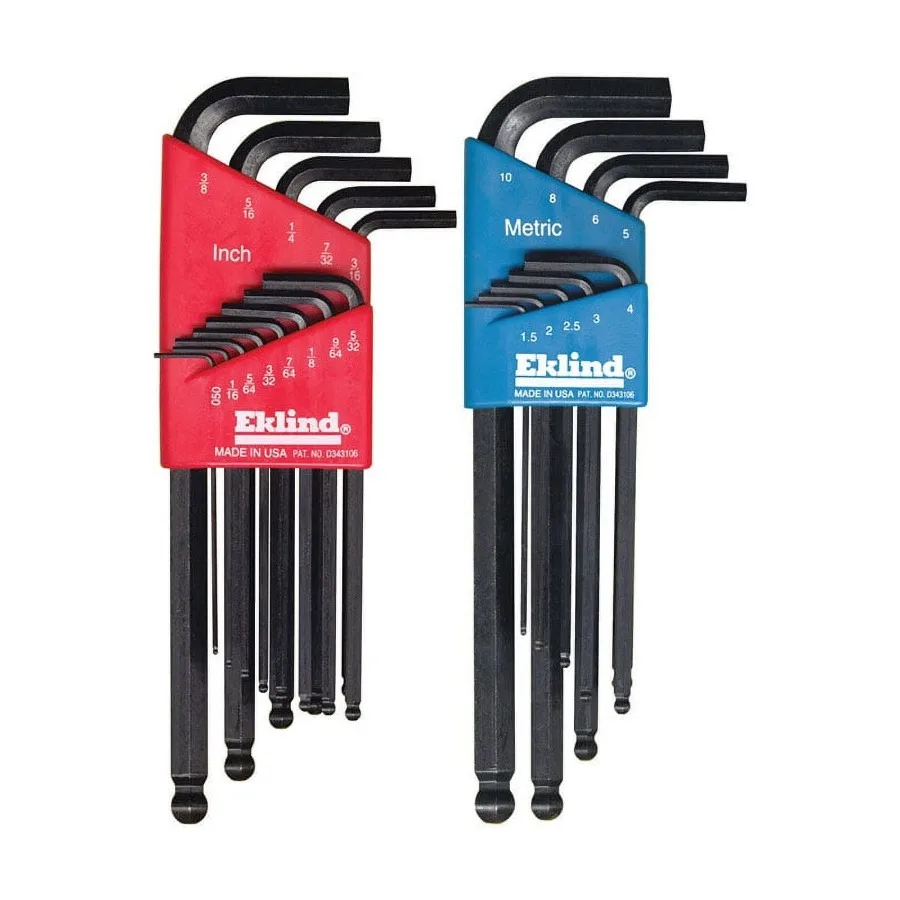 22-Piece Long-Arm Hex L-Key Set with Assorted Metric and SAE Sizes for Precision Tooling Black Finish, Durable Chrome-Vanadium
22-Piece Long-Arm Hex L-Key Set with Assorted Metric and SAE Sizes for Precision Tooling Black Finish, Durable Chrome-Vanadium