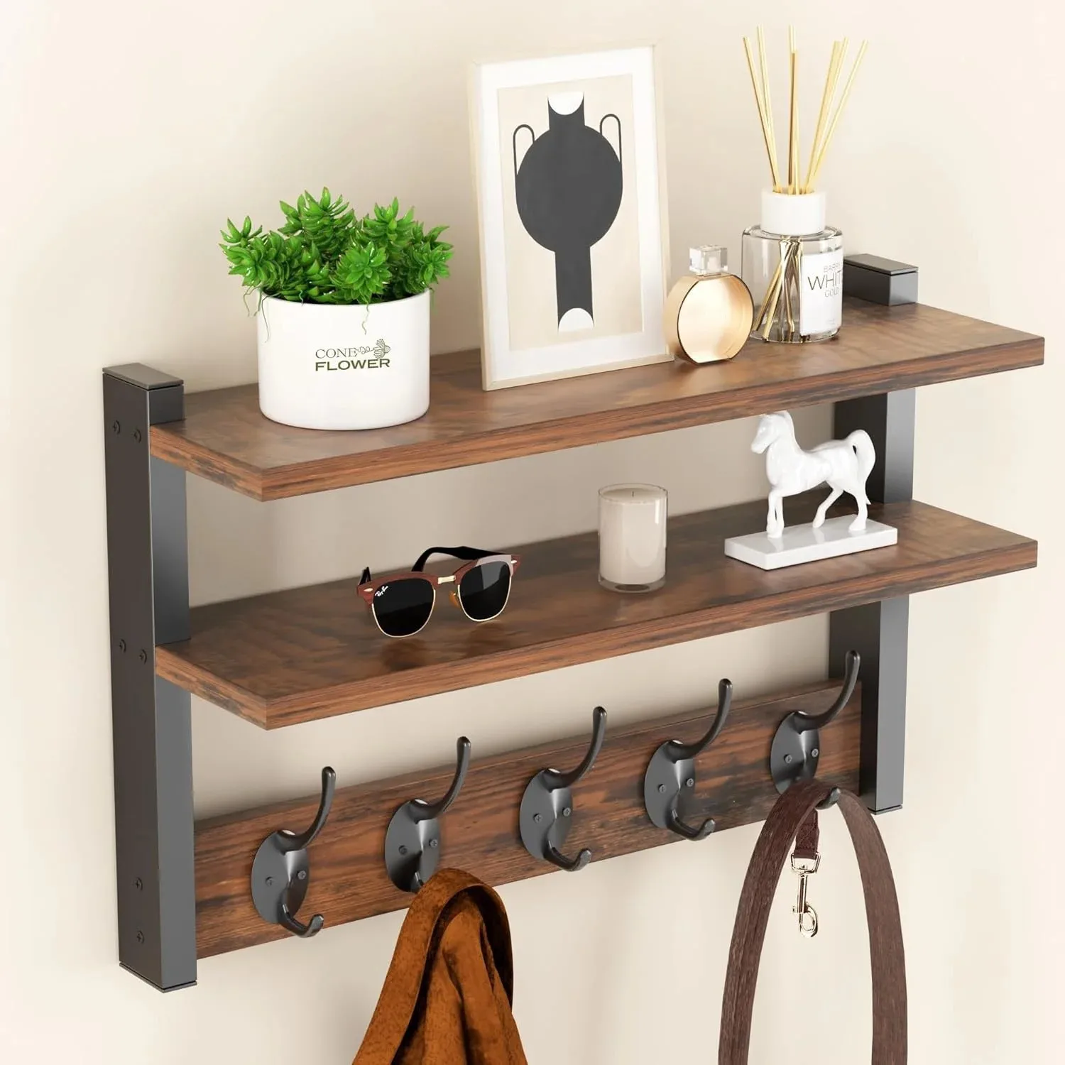 YFY Wooden Wall-mounted Shelf Living Room Decorative Ornament Rack Entrance Key Hanger Solid Wood Bathroom Bedroom Storage Rack
YFY Wooden Wall-mounted Shelf Living Room Decorative Ornament Rack Entrance Key Hanger Solid Wood Bathroom Bedroom Storage Rack