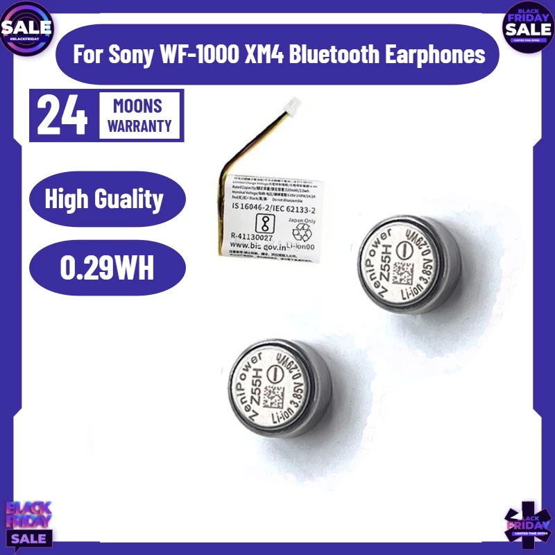 New Z55H Battery Compatible with Sony WF-1000 XM4 Bluetooth Earphones Battery Replacement
New Z55H Battery Compatible with Sony WF-1000 XM4 Bluetooth Earphones Battery Replacement