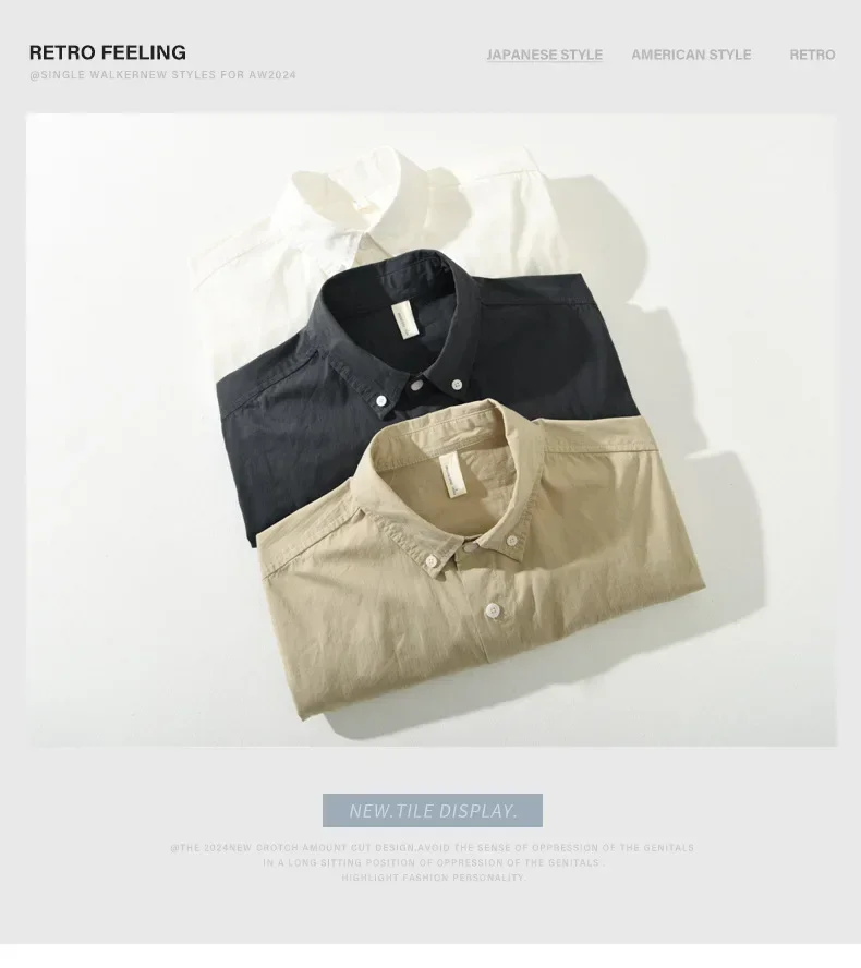 Spring Summer New Mens Long Sleeve Shirts Japanese Vintage Shirt Men Pure Cotton Khaki Shirt Daily Lapel Pocket Loose Tops Simpl
Spring Summer New Mens Long Sleeve Shirts Japanese Vintage Shirt Men Pure Cotton Khaki Shirt Daily Lapel Pocket Loose Tops Simpl