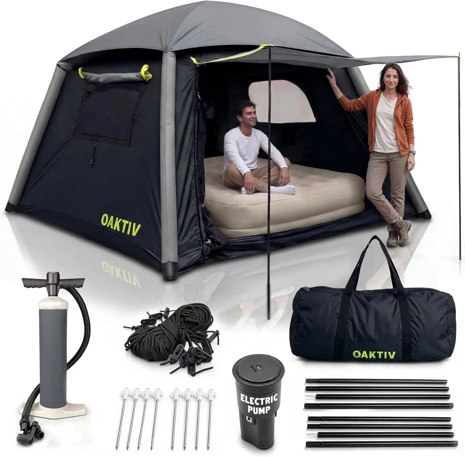 Inflatable Tents for Camping - CloudCamp 4-6 Person Blow Up Tent, Self Inflating Glamping Tent with Pump, 210D Oxford Waterproof
Inflatable Tents for Camping - CloudCamp 4-6 Person Blow Up Tent, Self Inflating Glamping Tent with Pump, 210D Oxford Waterproof