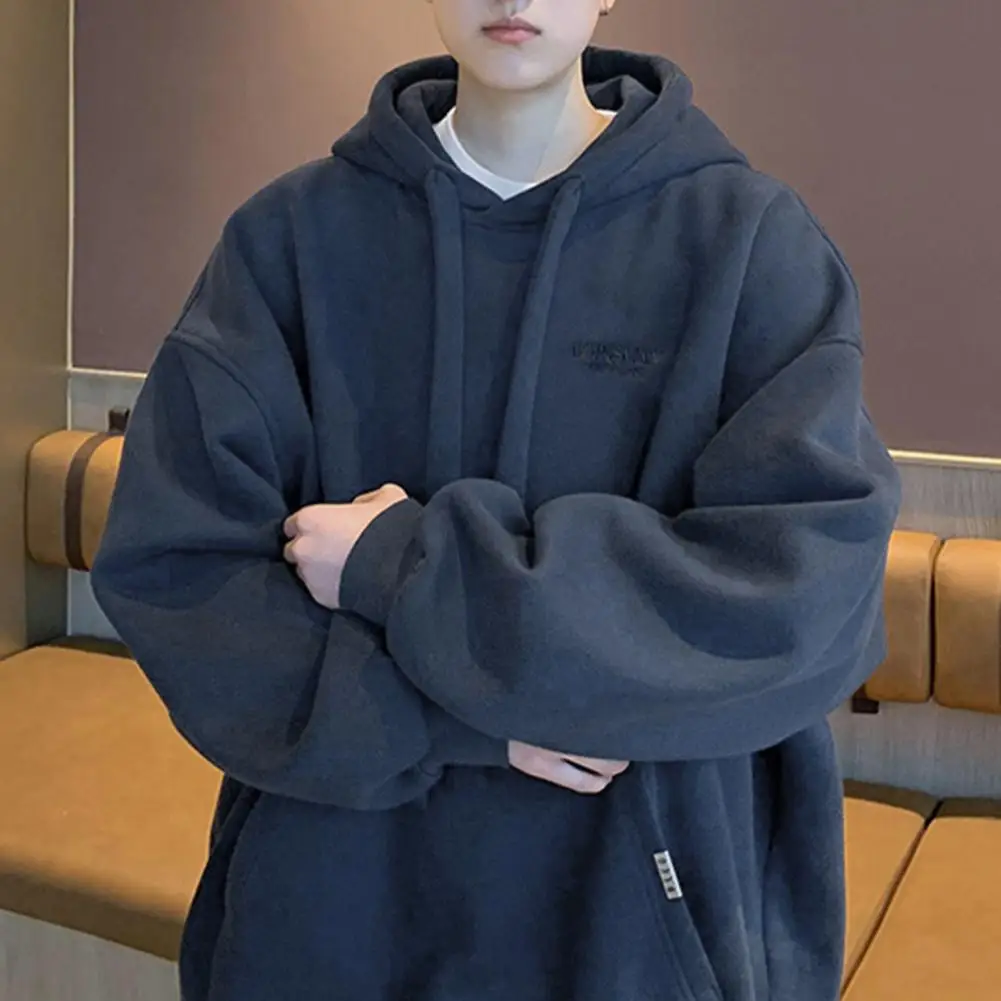 Men Hoodie Cozy Men's Winter Hoodie with Drawstring Pullover Big Patch Pocket Thickened Loose Fit Solid Color for Autumn
Men Hoodie Cozy Men's Winter Hoodie with Drawstring Pullover Big Patch Pocket Thickened Loose Fit Solid Color for Autumn