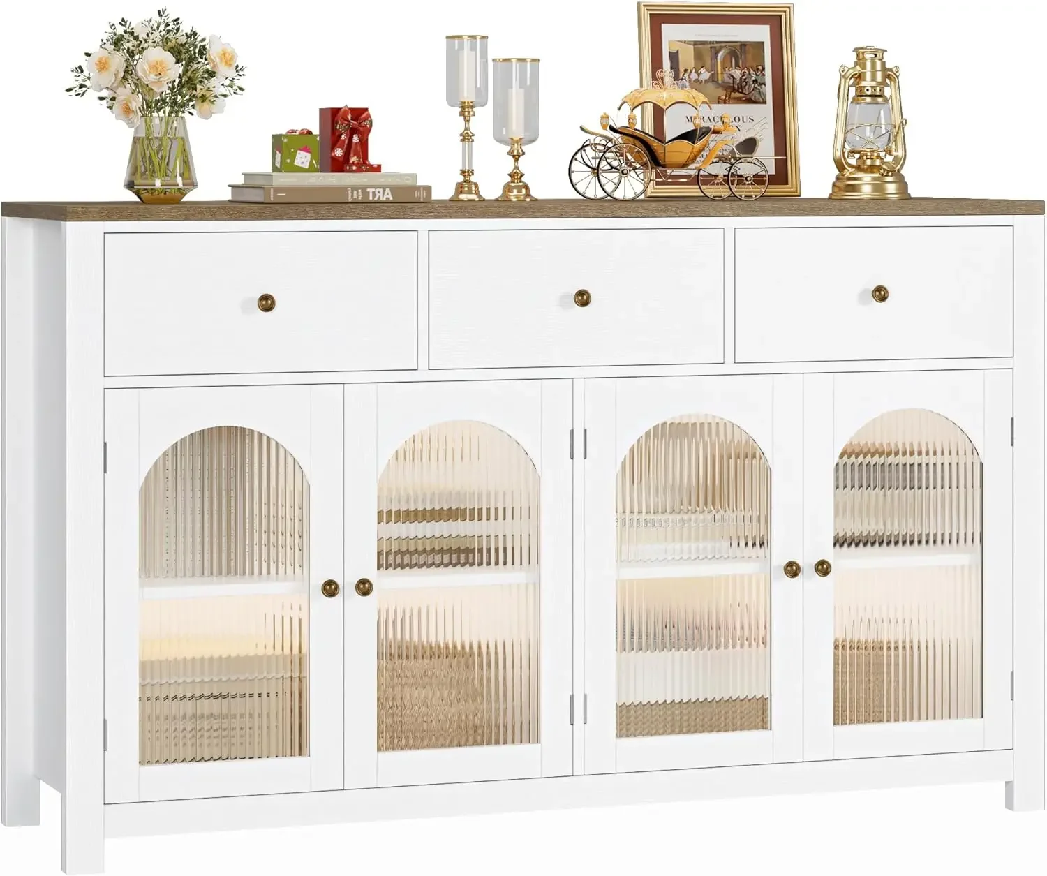 Buffet Cabinet with Storage, 55.1" Large Sideboard Buffet Cabinet, Farmhouse Kitchen Cabinet Display Cabinet with 3 Drawers
Buffet Cabinet with Storage, 55.1" Large Sideboard Buffet Cabinet, Farmhouse Kitchen Cabinet Display Cabinet with 3 Drawers
