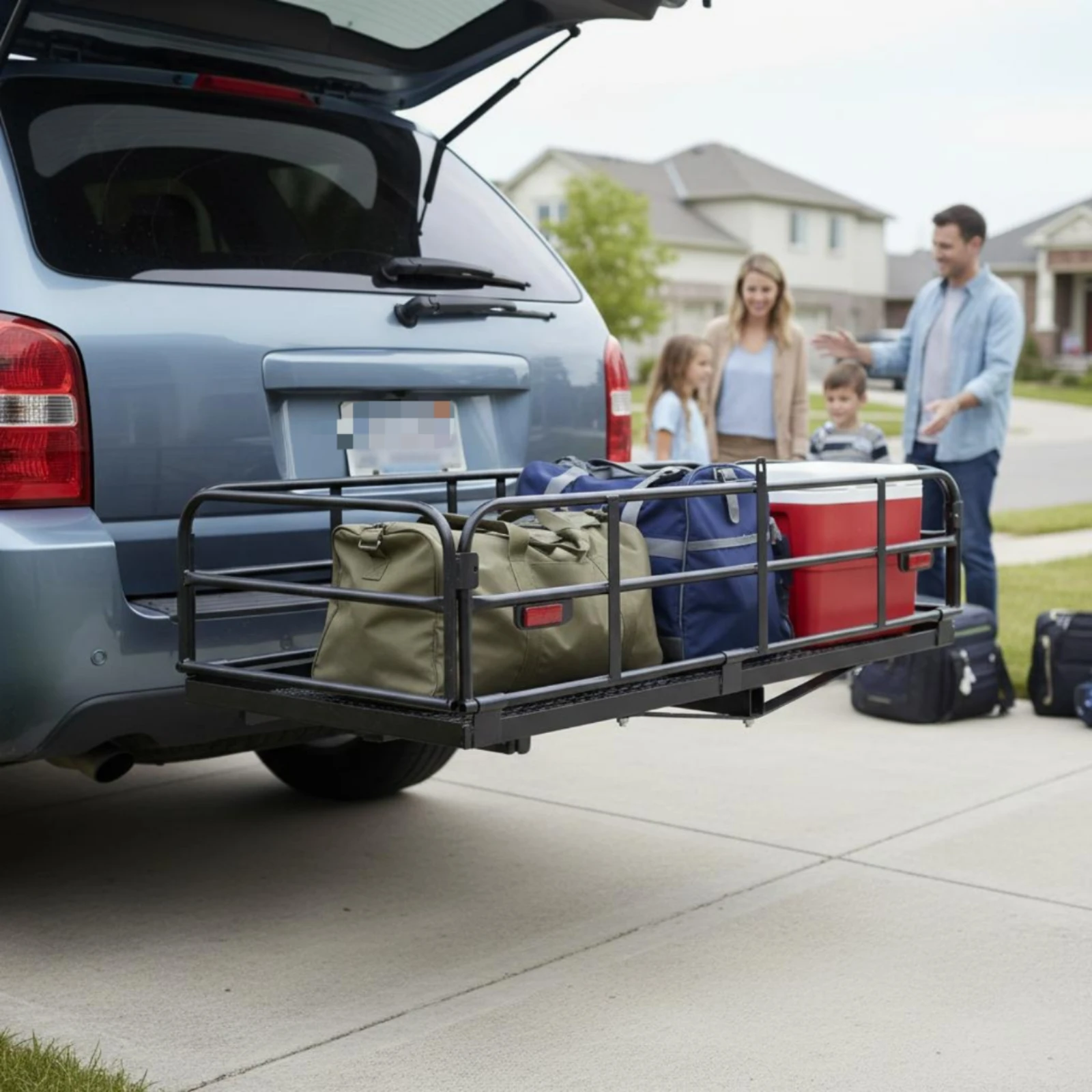 Hitch Mount Cargo Rack Mesh Floor Tow Hitch Cargo Carrier Raised Frame Black
Hitch Mount Cargo Rack Mesh Floor Tow Hitch Cargo Carrier Raised Frame Black
