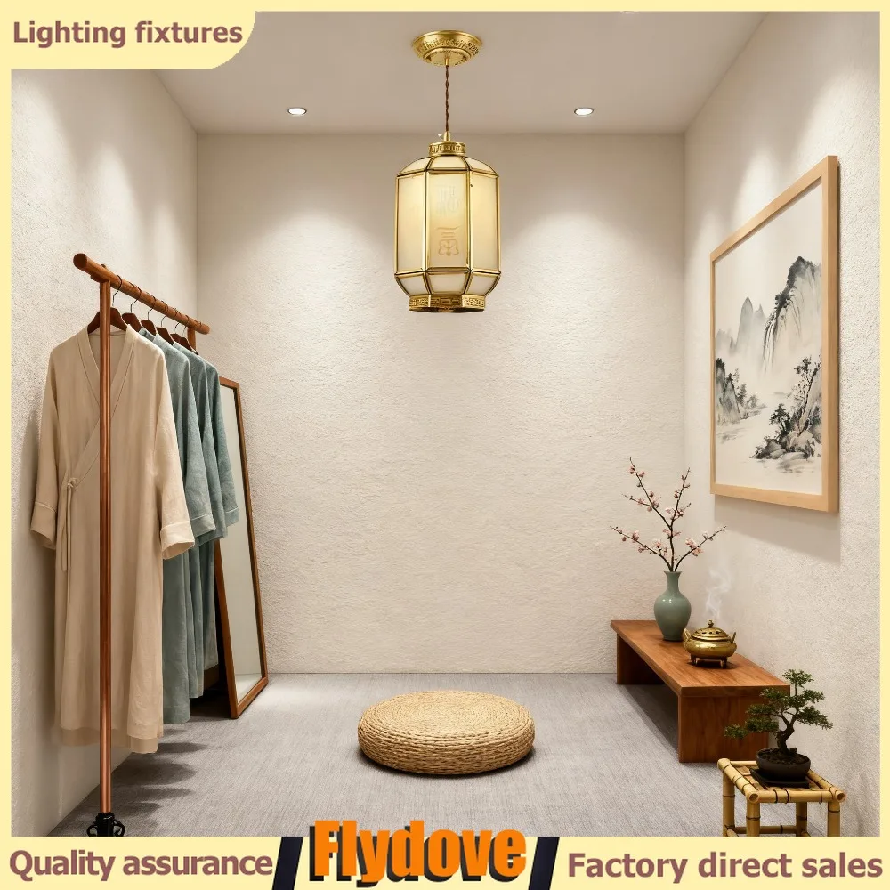 Zen Chinese Style Single Head Small Pendant Light Bedroom Bedside Dining Room Study Tea Room Copper Ceiling Light Corridor Light
Zen Chinese Style Single Head Small Pendant Light Bedroom Bedside Dining Room Study Tea Room Copper Ceiling Light Corridor Light