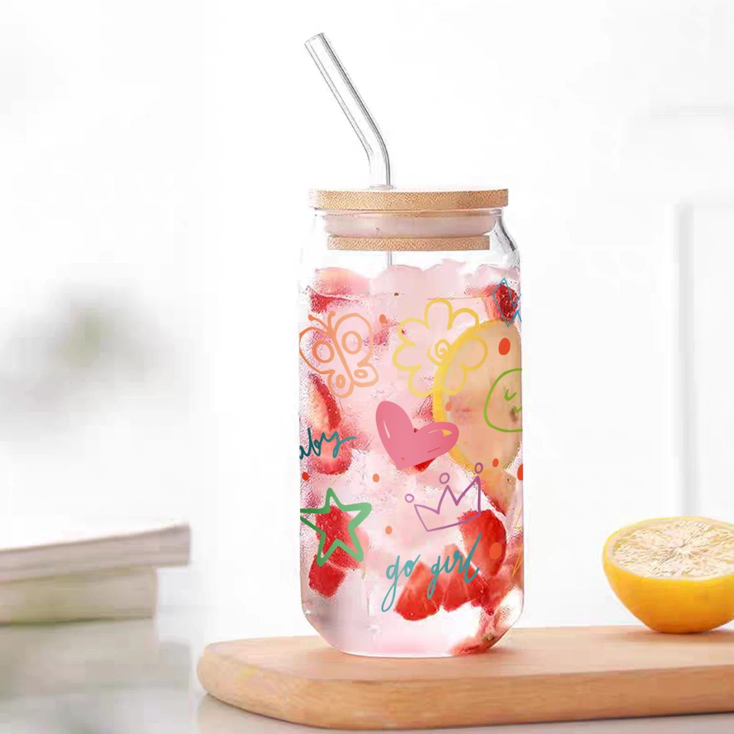 Colorful 16oz Graffiti Sublimation Glass Can With Bamboo Lids & Straw - Vibrant Summer and Winter Drinkware Coffee Cup Glass Bot
Colorful 16oz Graffiti Sublimation Glass Can With Bamboo Lids & Straw - Vibrant Summer and Winter Drinkware Coffee Cup Glass Bot