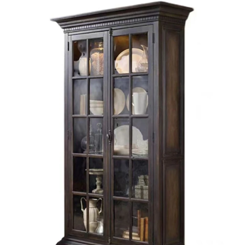 American country solid wood bookcase French retro old dining side cabinet cupboard household storage storage display rack
American country solid wood bookcase French retro old dining side cabinet cupboard household storage storage display rack