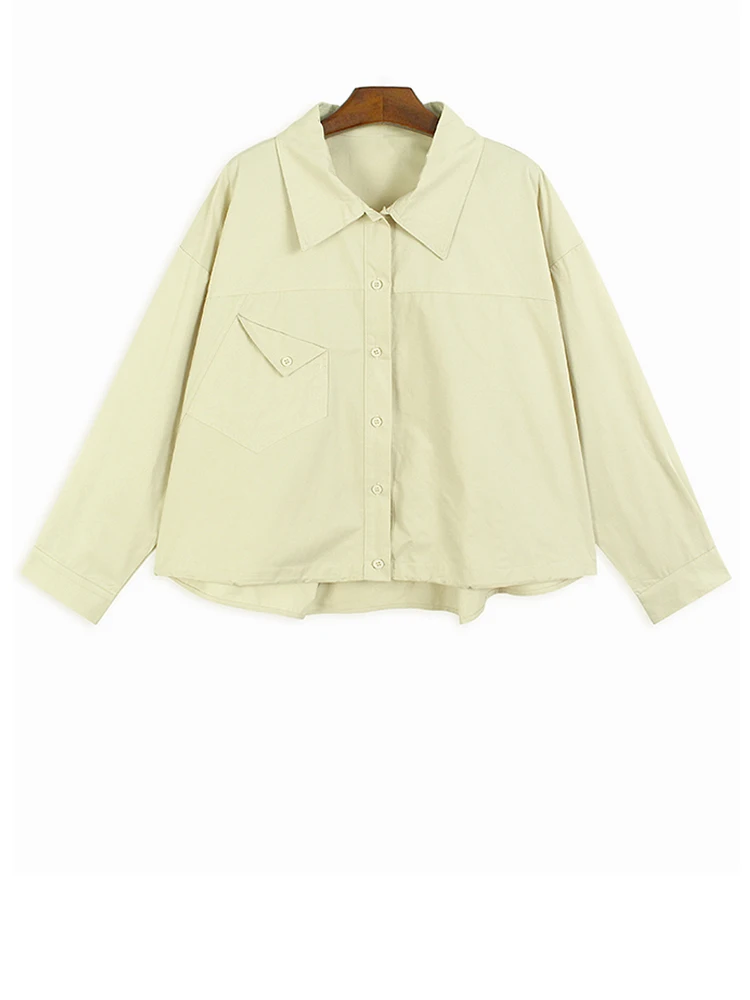 Women Black Khaki Fold Pocket Big Size Casual Blouse New Lapel Long Sleeve Shirt Fashion Tide Spring Autumn
Women Black Khaki Fold Pocket Big Size Casual Blouse New Lapel Long Sleeve Shirt Fashion Tide Spring Autumn