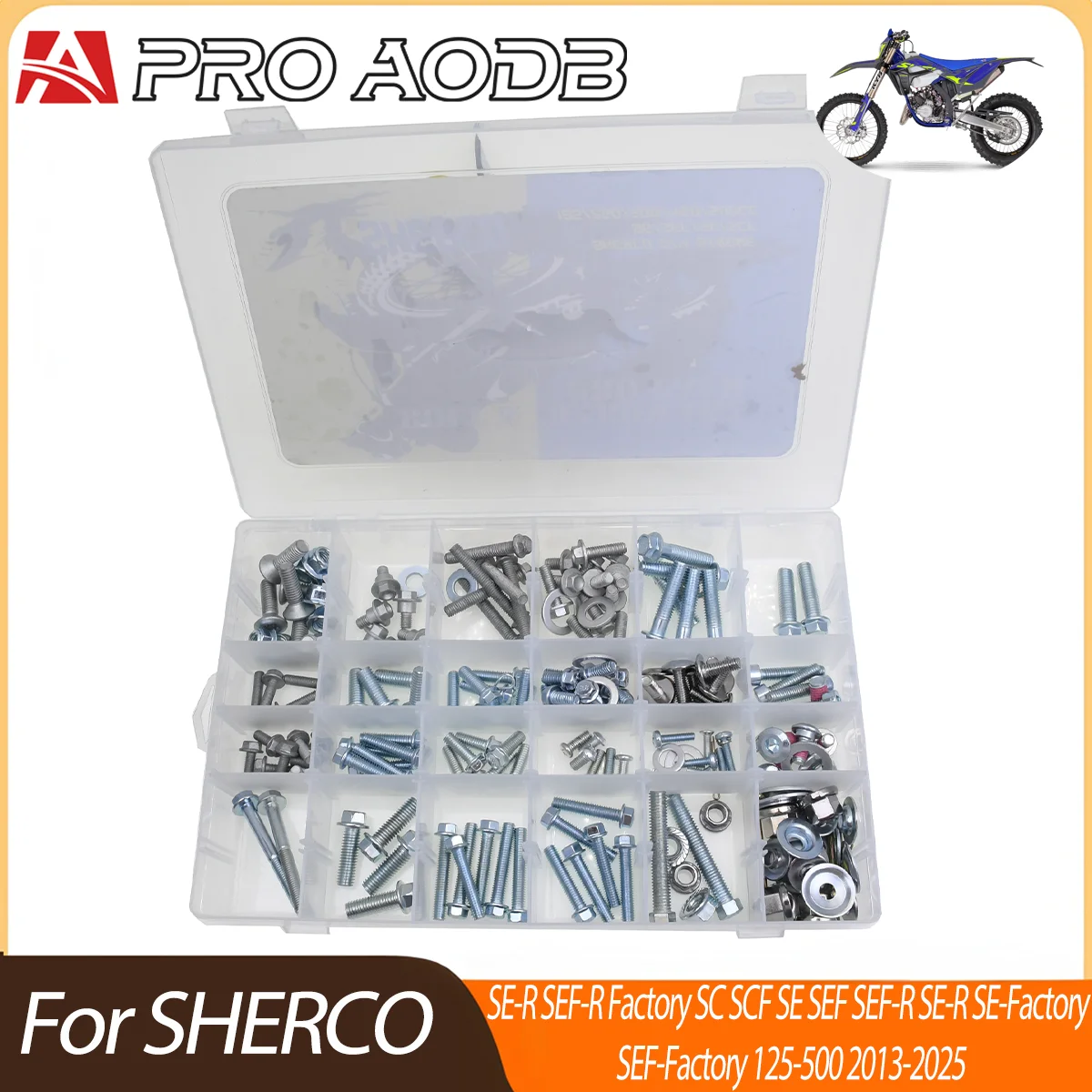 For SHERCO Motocross Hardware Screw Bolt Full Car Screw kit Screw repair kit Sherco SE-R SEF-R Factory SC SCF SE SEF SEF-R SE-R
For SHERCO Motocross Hardware Screw Bolt Full Car Screw kit Screw repair kit Sherco SE-R SEF-R Factory SC SCF SE SEF SEF-R SE-R
