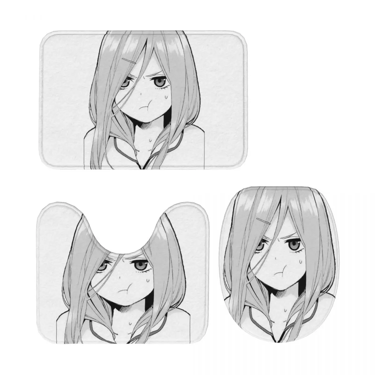 Miku Nakano Waifu, 3 шт., коврик для ванной, набор для ванной комнаты, крышка для унитаза, домашний декор, нескользящий ковер, напольный коврик
Miku Nakano Waifu, 3 шт., коврик для ванной, набор для ванной комнаты, крышка для унитаза, домашний декор, нескользящий ковер, напольный коврик