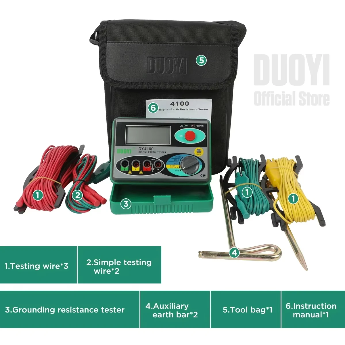 Resistance Tester,Digital Ground ,Lightning protection grounding resistance,0-2000 ohm,Soil resistivity,high-precision,DUOYI
Resistance Tester,Digital Ground ,Lightning protection grounding resistance,0-2000 ohm,Soil resistivity,high-precision,DUOYI