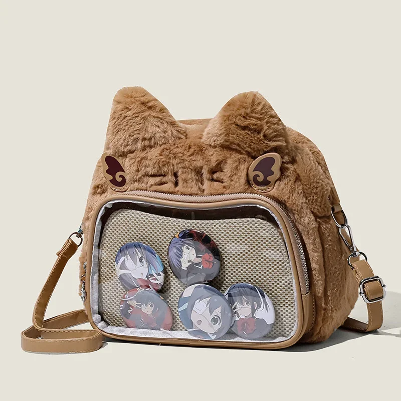 Girls Autumn and Winter Ladies Bags Kitten Ears Second Dimensional Plush Pain Bag Sweet Cute Fashion Casual Backpacks for Women
Girls Autumn and Winter Ladies Bags Kitten Ears Second Dimensional Plush Pain Bag Sweet Cute Fashion Casual Backpacks for Women