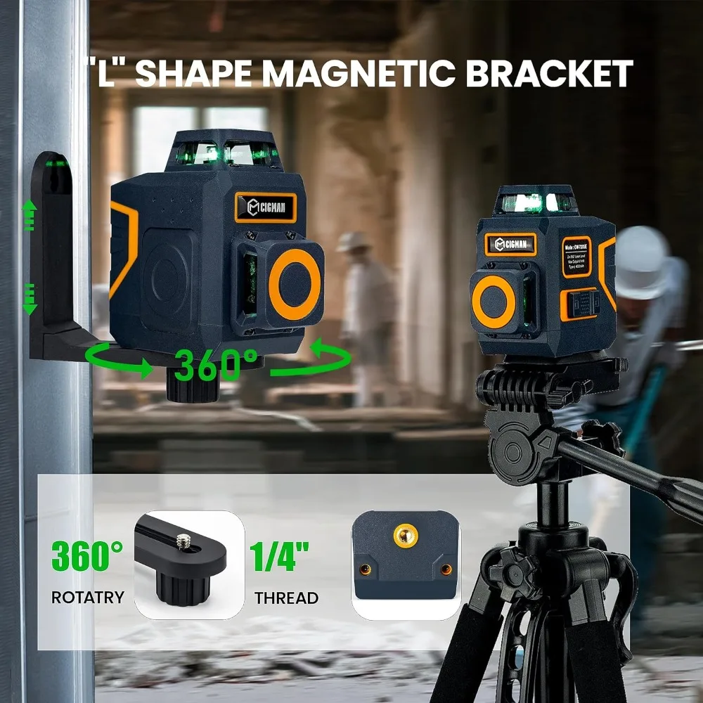 Laser Level CM-720SE Laser Level Self Leveling 2 x 360° Green Cross Line for Construction
Laser Level CM-720SE Laser Level Self Leveling 2 x 360° Green Cross Line for Construction