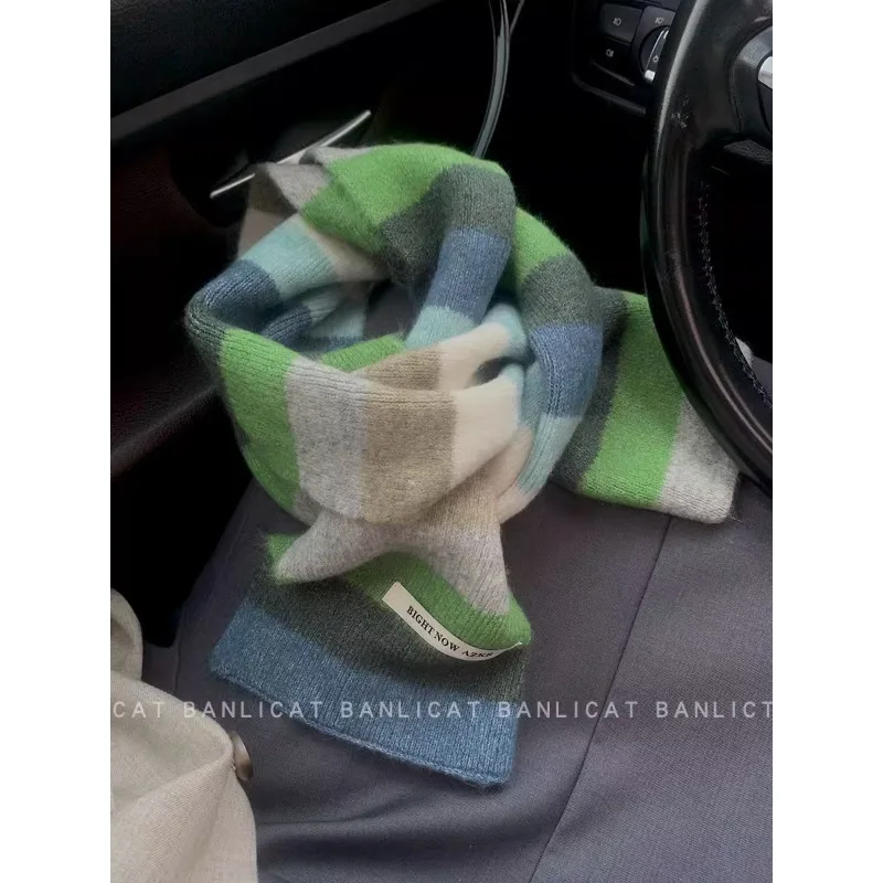 Rainbow Knit Scarf for Women Winter Thick Cashmere Stripe Shawl and Wrap Fashion Warm Streetwear Girl's Foulard Wool Scarves
Rainbow Knit Scarf for Women Winter Thick Cashmere Stripe Shawl and Wrap Fashion Warm Streetwear Girl's Foulard Wool Scarves