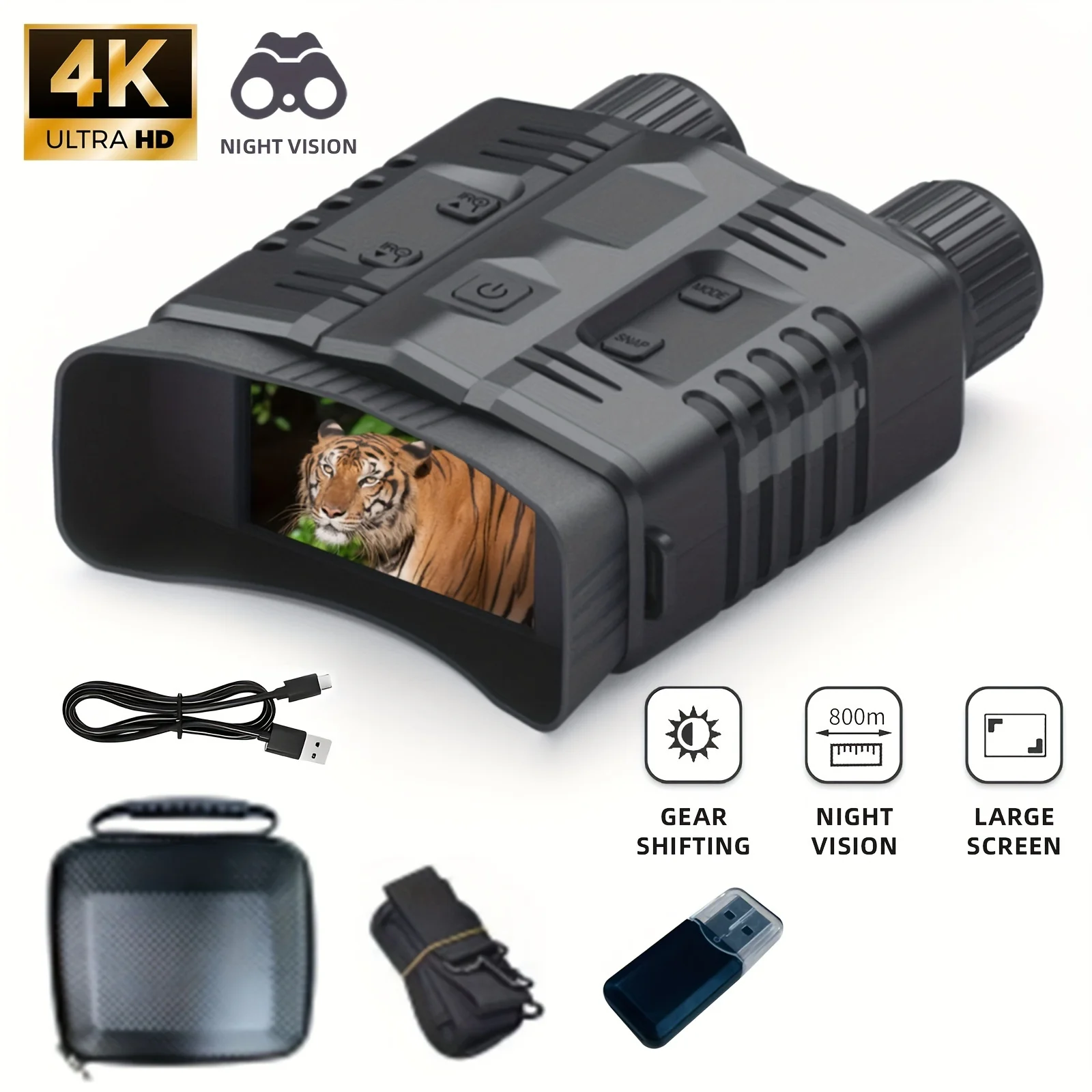 Full Colour Night Vision 4K Ultra HD Large Screen Infrared Night Vision Camera Full Black Visible Binocular Night Vision Camera
Full Colour Night Vision 4K Ultra HD Large Screen Infrared Night Vision Camera Full Black Visible Binocular Night Vision Camera