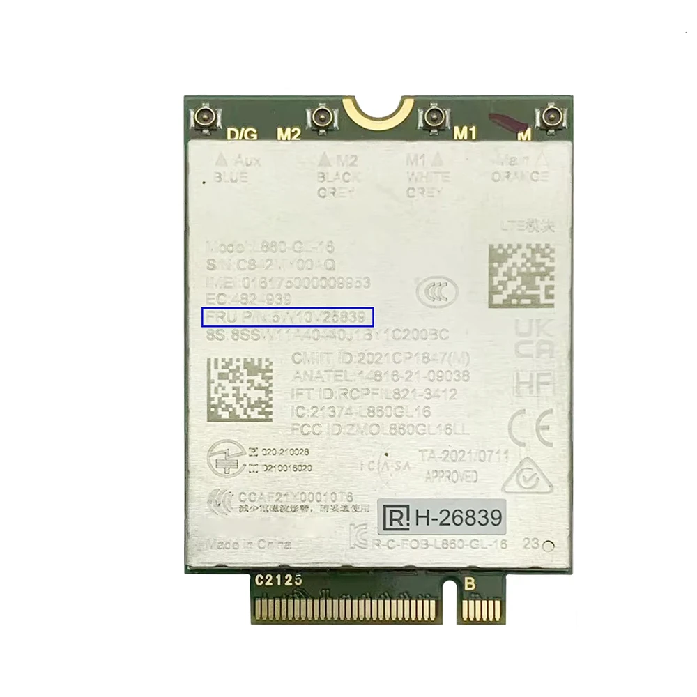 L860-GL-16 FRU 5W10V25839 LTE Cat16 M.2 Module XMM 7560R+ L860-GL WWAN Card For X1 Carbon 10th Laptop
L860-GL-16 FRU 5W10V25839 LTE Cat16 M.2 Module XMM 7560R+ L860-GL WWAN Card For X1 Carbon 10th Laptop