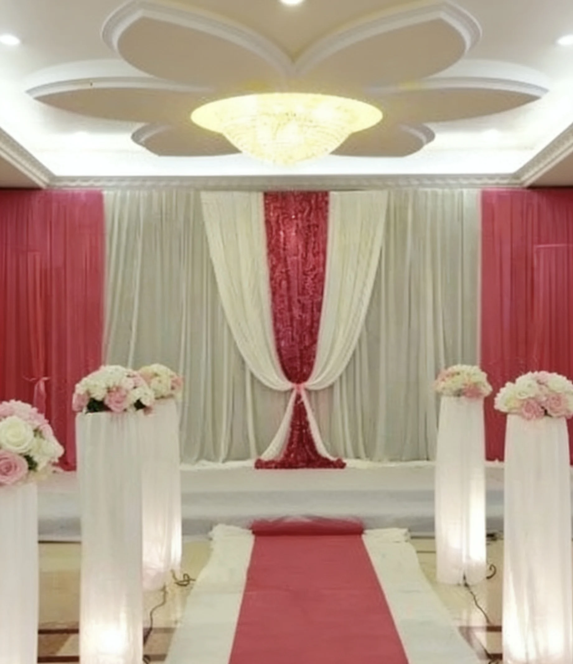 3X6M/10X20FT White Ice Silk Backdrop Wedding Decoration Curtain with Sequins Swags Hot Pink Valances Party Stage Background
3X6M/10X20FT White Ice Silk Backdrop Wedding Decoration Curtain with Sequins Swags Hot Pink Valances Party Stage Background