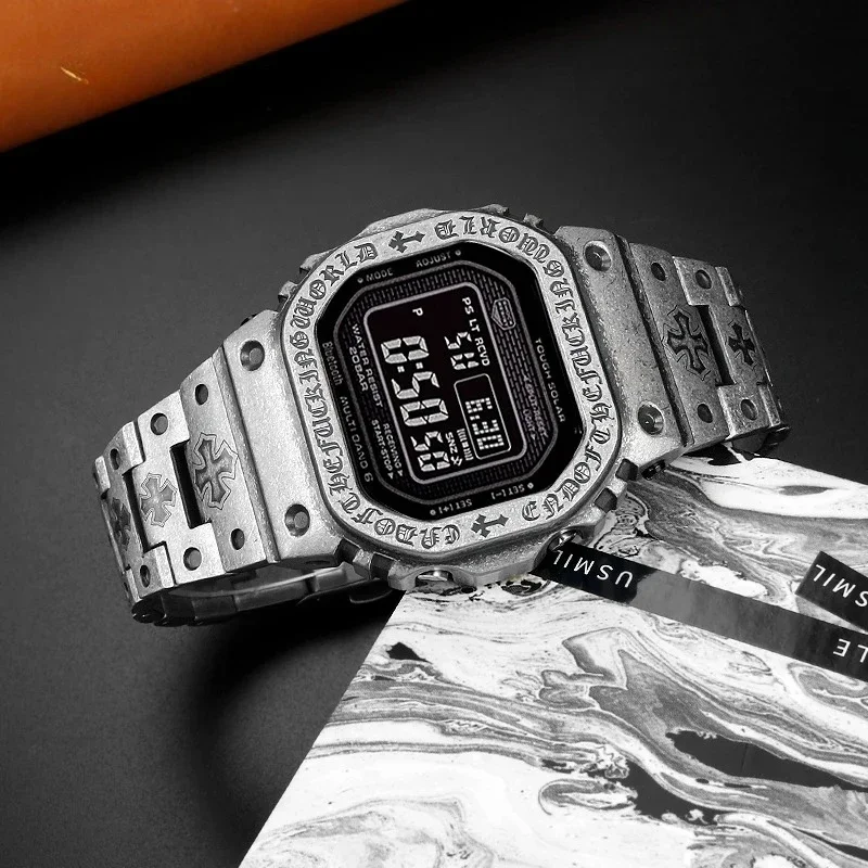For Casio Small Square GMW-B5000 Modified Cloxin Style Stainless Steel Metal Case Watch with Strip Case Accessories
For Casio Small Square GMW-B5000 Modified Cloxin Style Stainless Steel Metal Case Watch with Strip Case Accessories