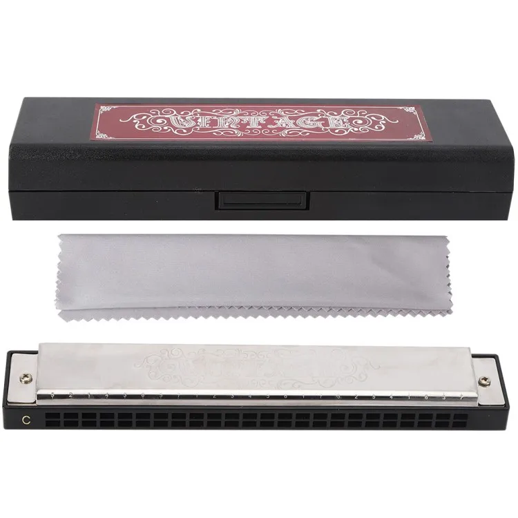 24 Hole Harmonica Stainless Steel C Key for Adults Students Beginners Musical Instrument
24 Hole Harmonica Stainless Steel C Key for Adults Students Beginners Musical Instrument