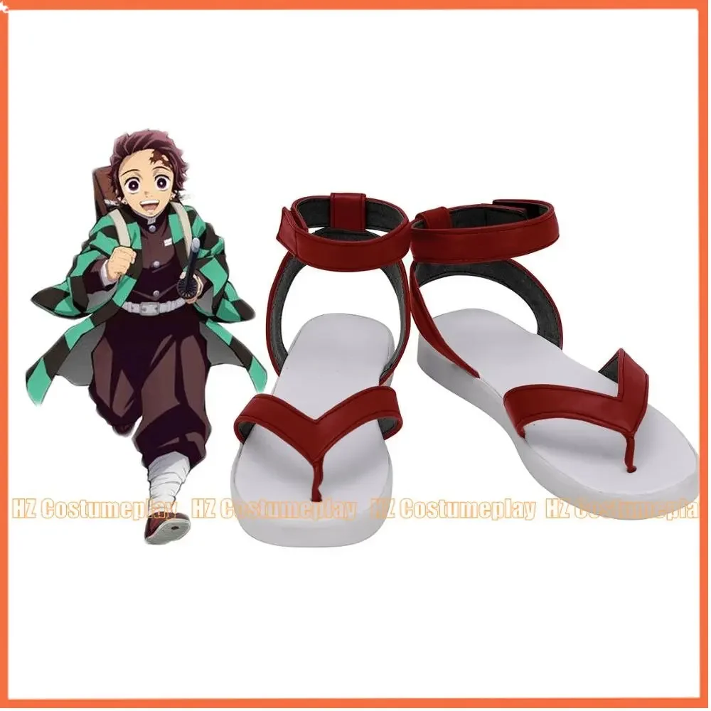 Обувь для косплея Kimetsu no Yaiba Tanjiro Kamado, красные сандалии на заказ, любой размер 
Обувь для косплея Kimetsu no Yaiba Tanjiro Kamado, красные сандалии на заказ, любой размер