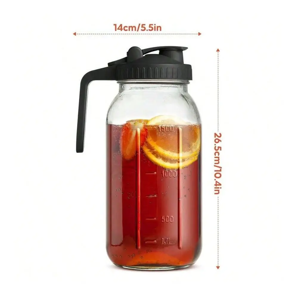 Mason Jar Pitcher, 64OZ Breast Milk Pitcher Double Leak Proof With Pour Spout Handle, Wide Mouth Iced Tea Pitcher For Fridge, C
Mason Jar Pitcher, 64OZ Breast Milk Pitcher Double Leak Proof With Pour Spout Handle, Wide Mouth Iced Tea Pitcher For Fridge, C