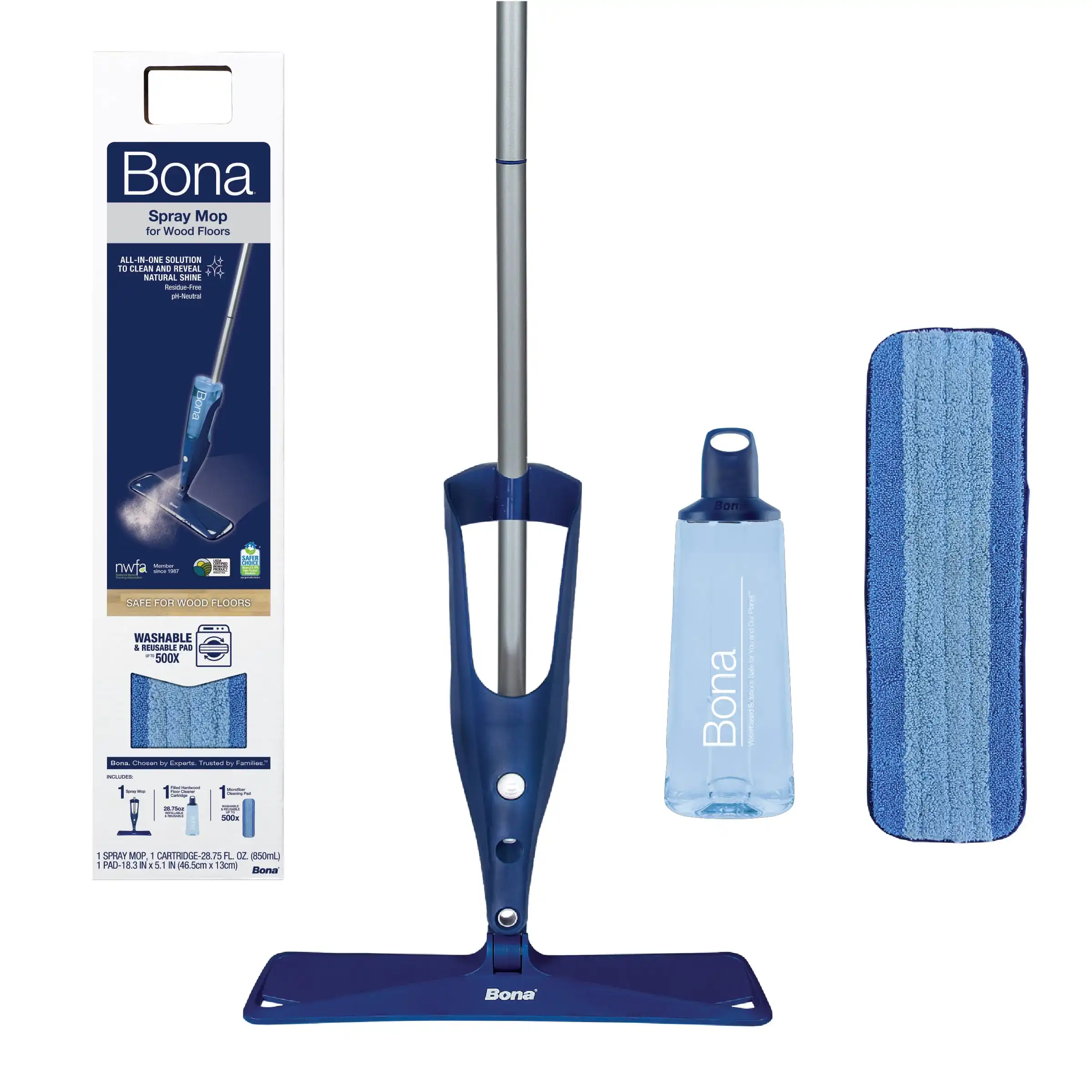 Spray Mop for Hardwood Floors Kit - Includes Reusable Microfiber Cleaning Pad and Pre-Filled Cartridge
Spray Mop for Hardwood Floors Kit - Includes Reusable Microfiber Cleaning Pad and Pre-Filled Cartridge
